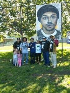 Wealth-Disparities-Gwen-Woods-activists-Mario-Woods-banner-Mario-Woods-Remembrance-Day-Marios-b’day-072216-225x300, Mario Woods and the movement for justice in our second year, Local News & Views 