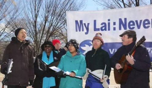 DC-Labor-Chorus-sings-for-My-Lai-50th-Anniversary-Vigil-in-fron-of-White-House-031618, Remember the My Lai Massacre on its 50th anniversary, World News & Views 