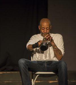 Solitary-Man-Fred-Johnson-on-trumpet-at-Black-Rep-042118-by-Malaika-best-web-268x300, ‘Solitary Man’ play and panel at the Black Rep – pain, survival, resistance, Culture Currents 
