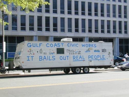 Gulf-Coast-Civic-Works-Act-protest-at-FEMA-HQ-with-FEMA-trailer-060109, NAACP urges Congress to pass post-Katrina employment, rebuild and development legislation as people affected by Katrina and Rita continue to suffer, News & Views 