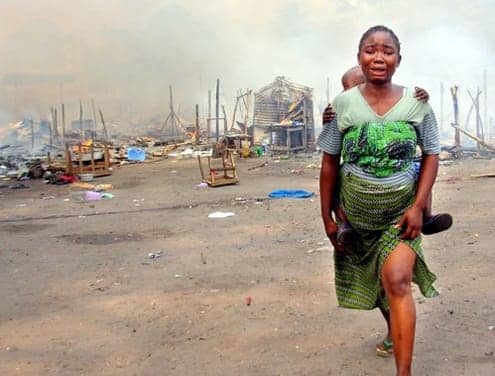 Congo-woman-child-flee-burning-village-web, Letter to Hillary Clinton from Congolese elected officials, World News & Views 