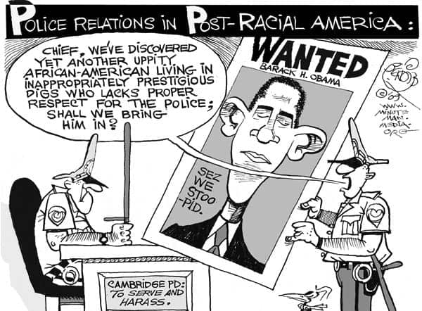 Police-relations-in-post-racial-America-by-Khalil-Bendib, Cambridge police did act stupidly, News & Views 