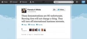 US_Ambassador_to_Haiti_Pamela_White_tweet_1_0921122-300x134, Outsiders EXPECT burning tires in Haiti ... not accurate reporting, World News & Views 
