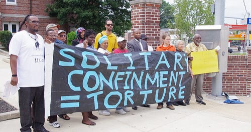 Solitary-Confinement-Torture-protest-by-Human-Rights-Coalition-Penn, Build a movement to close solitary confinement, Abolition Now! 