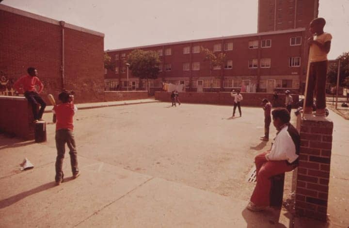 North-Philly-housing-project-play-area-1973-by-Dick-Swanson, ‘Ma’ Ruth Ballard, Culture Currents 