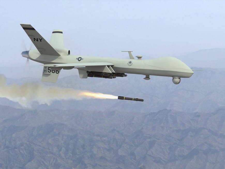 Unmanned-predator-drone-fires-missile, Everywhere is war: European warlords strike again – this time in Mali, World News & Views 