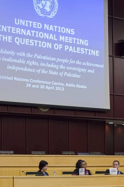 UN-Meeting-on-Palestine-Cynthia-McKinney-on-panel-042913-by-Yosuke-Kobayashi-web, Speaking to UN Meeting on Palestine, Cynthia McKinney calls for public debate on pro-Israel lobby, News & Views 