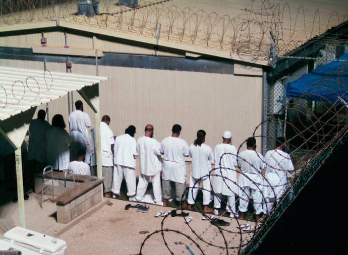 Guantanamo-Bay-US-Naval-Base-detention-facility-prisoners-early-morning-prayer-by-Deborah-Genbara-Reuters, 100th day of the hunger strike at Guantanamo Bay, Abolition Now! 