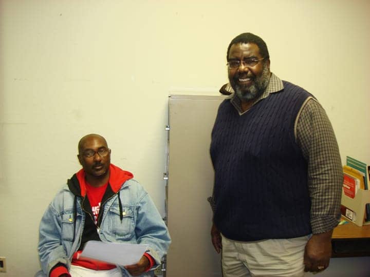 Student-Malcolm-Joseph-City-College-instructor-African-American-Scholastic-Program-co-founder-Bruce-Collins-at-Evans-campus-by-Jackson-Ly, ‘I passed 100%!’ High school and college students master new skills at City College campuses in Bayview Hunters Point, Local News & Views 