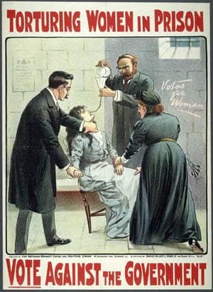 Force-feeding-British-suffragette-poster, CDCR to prisoners: Submit to force-feeding to get demands met, Abolition Now! 