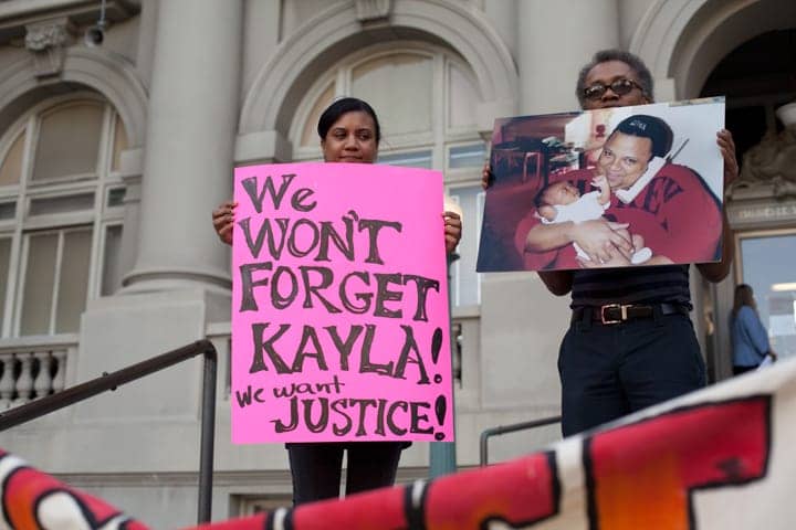 Kayla+Moore’s+sister+Maria+and+father+Arthur++40+rally+before+Berkeley+City+Council+meeting+043013+by+Emilie+Raguso+Berkeleyside, Kayla Moore: Berkeley police try to intimidate critics, Local News & Views 