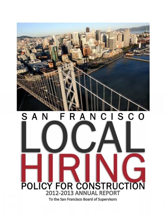 SF-Local-Hiring-Policy-for-Construction-2012-2013-Annual-Report-cover, Local hiring success continues under landmark SF jobs ordinance, Local News & Views 