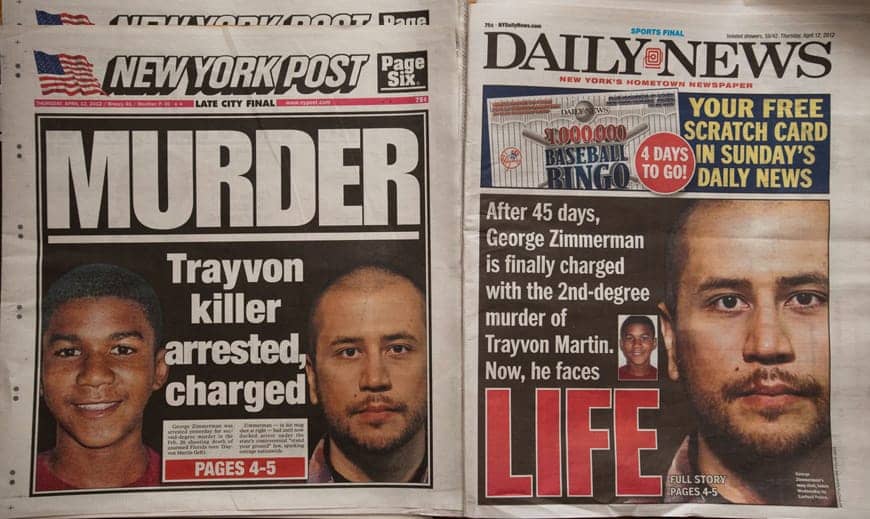 Trayvon-Martin-Zimmerman-murder-charge-headlines-NY-Post-Daily-News-041212, Trayvon Martin killer George Zimmerman’s attorneys fabricate evidence, News & Views 