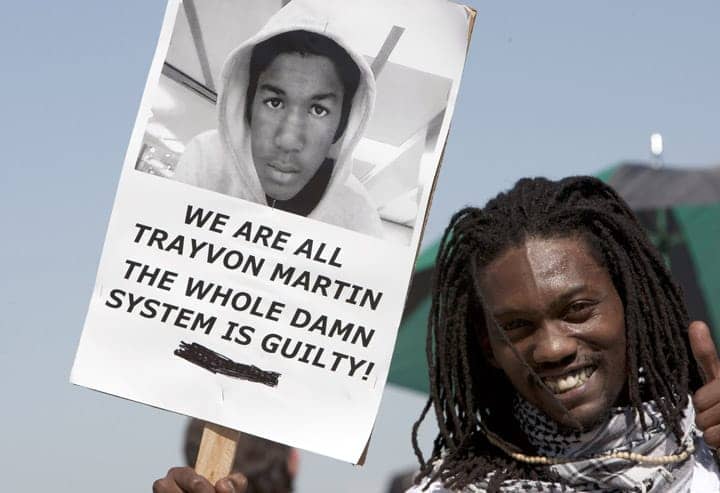 Hunger-Strike-Rally-Corcoran-Black-protester-Trayvon-poster-071313-by-Malaika, Hunger strike rally at Corcoran Prison: The sound before the fury, Abolition Now! 