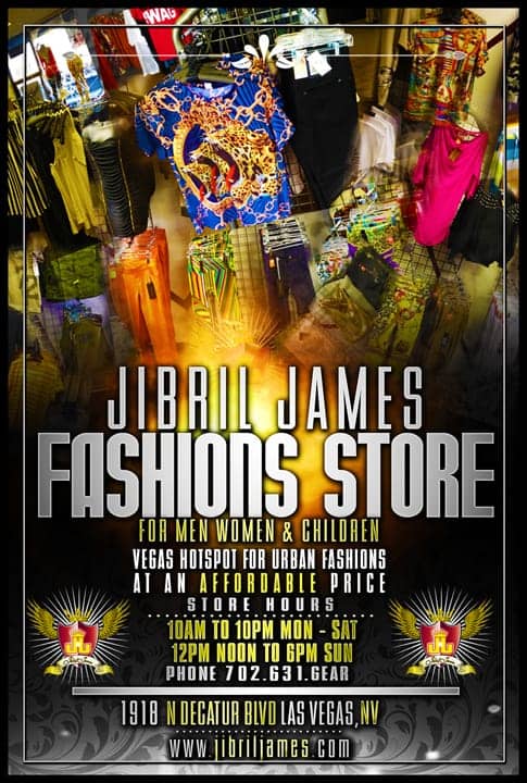 Jibril-James-Fashions-flier, Oakland businessman opens Hip Hop clothes shop in Vegas, Culture Currents 