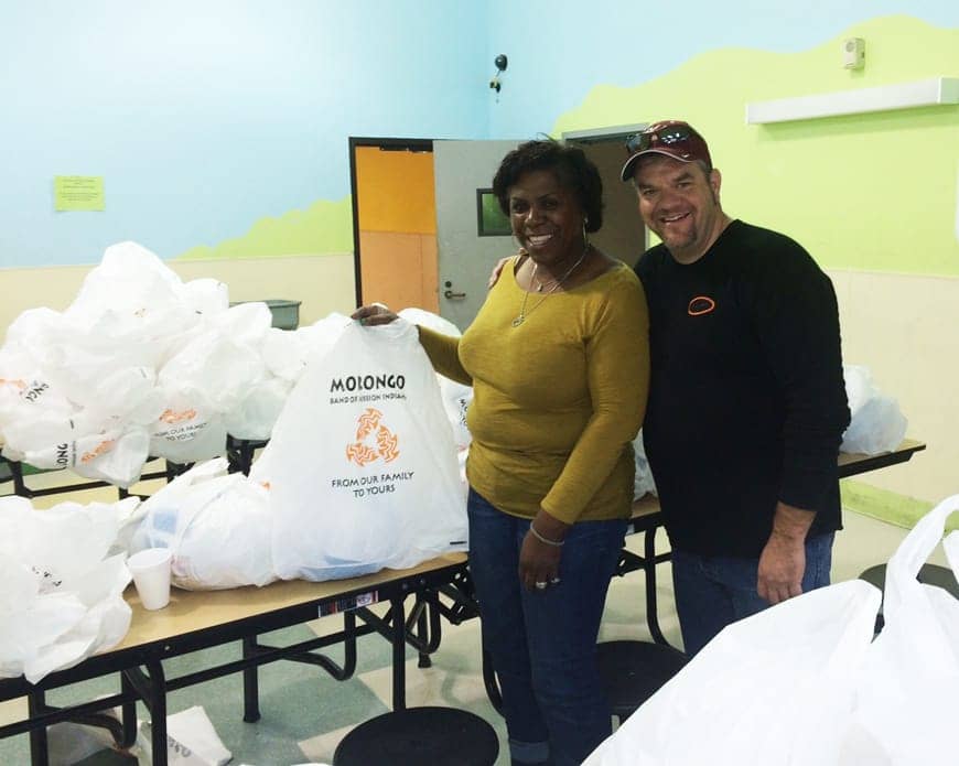 United-Council-CEO-Gwendolyn-Westbrook-Morongo-Tribal-Council-member-Tom-Linton-delivers-turkeys-112213, Morongo gives 1,000 Thanksgiving turkeys to aid needy in San Francisco, Local News & Views 