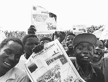 Youths-at-Freedom-Charter-demonstration-Soweto-1986-by-Paul-Weinberg, Gore-Mbeki Commission: Eyewitness to America betraying Mandela’s South Africa, World News & Views 