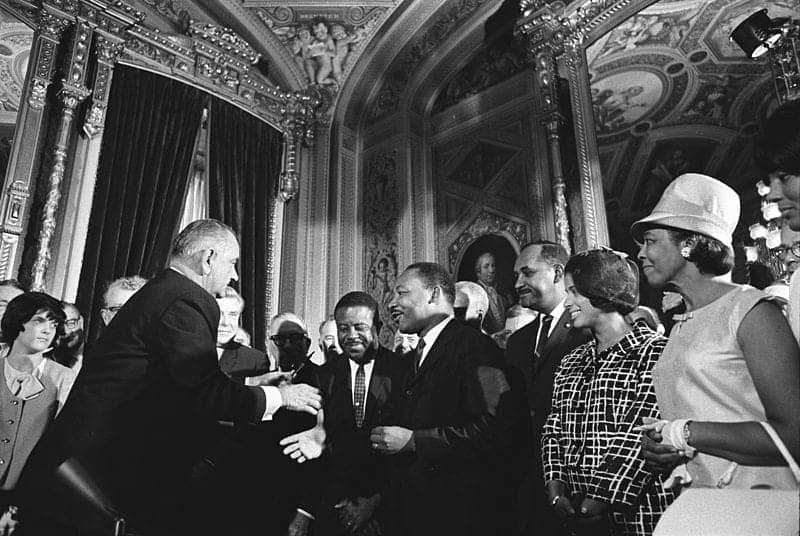 President-Lyndon-Johnson-Rev.-Dr.-Martin-Luther-King-Ralph-Abernathy, War on poverty wages on, News & Views 