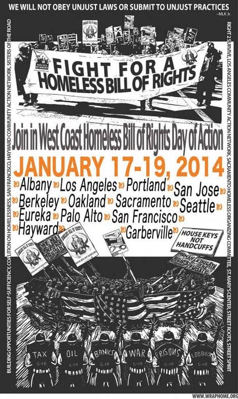 West-Coast-Days-of-Action-Jan.-17-19-2014, In honor of Dr. King: Day of Action for Homeless Bill of Rights, Local News & Views 