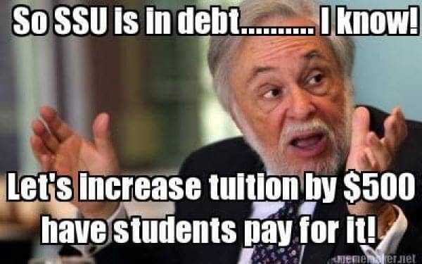 So-SSU-is-in-debt-500-fee-graphic, Support Sonoma State University student rights for an affordable public college education – freedom from fees, Local News & Views 