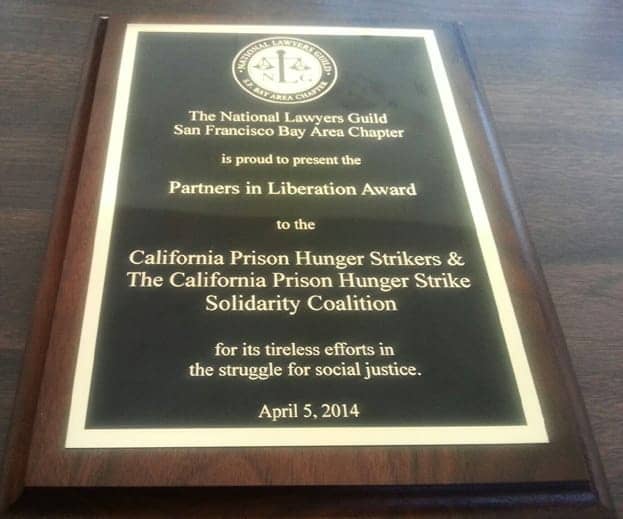 NLG-award-to-Cali-hunger-strikers-PHSS-040514, Lawyers Guild honors prison hunger strikers, Abolition Now! 