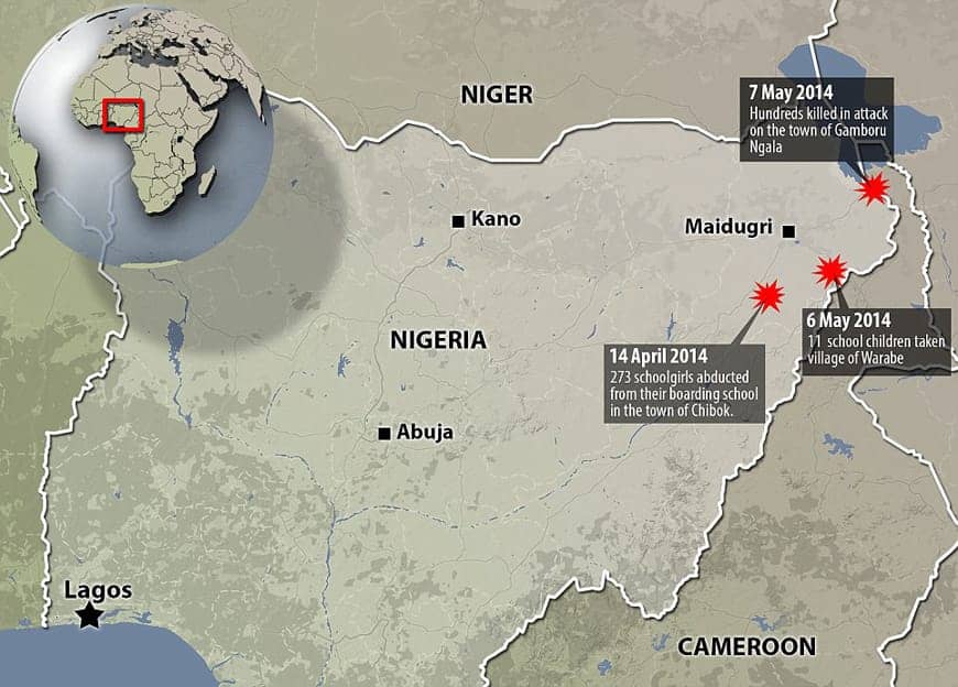 Nigeria-map-Boko-Haram-girls-abduction-0514, Nigeria: Abduction of students sparks outrage while imperialists pour in, World News & Views 