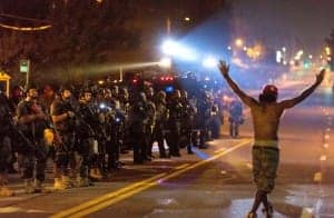 Michael-Brown-rebellion-protester-hands-up-defies-militarized-cops-Ferguson-081914-by-Xinhua-News-Agency-300x196, Join the #HandsUp mass mobilization in Ferguson Oct. 9-13, News & Views 
