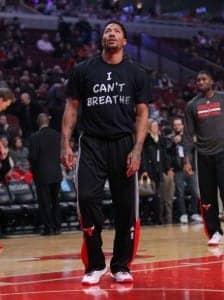 Chicago-Bulls-Derrick-Rose-‘I-can’t-breathe’-warm-up-shirt-120614-by-Dennis-Wierzbicki-USA-TODAY-Sports-224x300, #BlackLivesMatter takes the field: A weekend of athletes speaking out, Culture Currents 