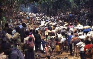 Rwandan-refugees-fleeing-Kagame’s-repression-near-Kisangani-DR-Congo-1997-300x193, Rwanda and Uganda deploy FDLR excuse, threaten cross-border war in Congo, World News & Views 