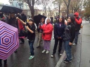 ShutdownOPD-Deecolonize-students-chanting-Were-not-afraid-of-the-OPD-121514-by-BGD-300x225, Protesters shut down Oakland Police Department for almost 4.5 hours today, demand end to police aggression against Black people, Local News & Views 