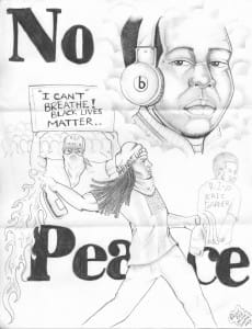 No-Peace-art-by-Roger-Rab-Moore-230x300, Repression and a green light for murder: The government ‘shout out to the Africans out there’!, News & Views 