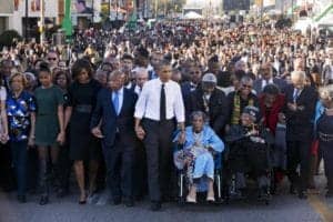Obamas-lead-march-Barack-holding-hands-w-John-Lewis-Amelia-Boynton-Robinson-103-in-wheelchair-both-beaten-Bloody-Sunday-Selma-030715-by-Jacquelyn-Martin-AP-300x200, Mumia Abu Jamal: Unsaid at Selma, News & Views 