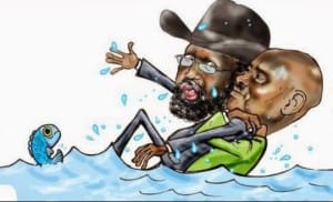 Cartoon-Museveni-keeps-South-Sudanese-President-Salva-Kiir-afloat-300x182, Rice and Museveni shake hands on crimes in Central Africa, World News & Views 