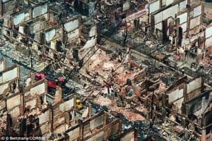 MOVE-bombing-burned-out-houses-from-air-in-color-Philly-051385-by-Bettmann-Corbis-300x200, The barbaric police bombing of MOVE: May 13th at 30, News & Views 