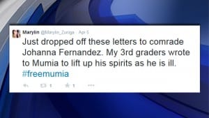 Marylin-Zunigas-tweet-dropped-off-ltrs-to-Johanna-040515-300x169, Teacher fired for students’ get-well letters to Mumia says we should rethink ‘leadership’, News & Views 