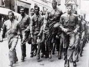 High-stepping-WWII-Black-soldiers-300x226, San Francisco, World War II and African Americans, Culture Currents 