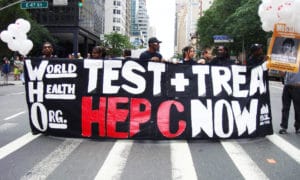 New-Yorkers-with-hepatitis-C-allies-protest-outside-WHO-NYC-HQ-050813-300x180, Who gets hepatitis C drugs? Who pays?, News & Views 