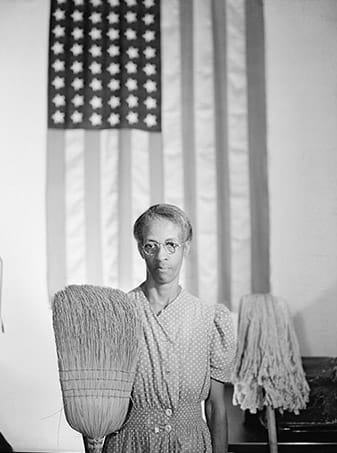 ‘American-Gothic’-Ella-Watson-charwoman-at-Farm-Service-Administration-1942-by-Gordon-Parks, Gordon Parks, genius at work, Culture Currents 