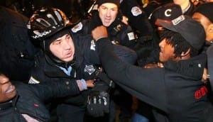 Laquan-McDonald-video-delay-protesters-vs-cops-Chicago-112415-by-Nuccio-DiNuzzo-Chicago-Tribune-300x172, #LaquanMcDonald: As video released, cop charged with murder 1, activists demand Police Supt. McCarthy, State’s Attorney Alvarez resign, News & Views 