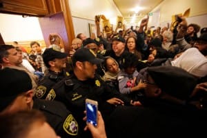 Mario-Woods-protesters-fill-hall-outside-hearing-overflow-rooms-Police-Commission-City-Hall-120915-by-Marcio-Jose-Sanchez-AP-NYT-web-300x200, SFPD execution of Mario Woods: Broken hearts, bloody streets, Local News & Views 