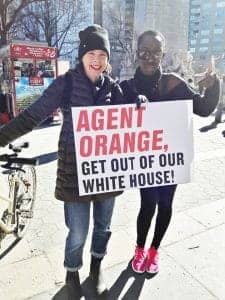 Jacqueline-Bediako-friend-protest-Agent-Orange-get-out-of-our-White-House-on-Presidents-Day-225x300, In the age of tomfoolery, we must see Black genius, Culture Currents 