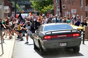 Unite-the-Right-Rally-car-aims-to-plow-into-counterdemonstration-crowd-Charlottesville-Va.-081217-by-Ryan-M.-Kelly-Daily-Progress-AP-web-300x200, Fast and fatal: Car plows into crowd protesting Unite the Right rally to save Robert E. Lee statue in Charlottesville park, News & Views 
