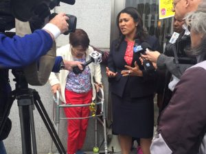 Board-of-Supervisors-President-London-Breed-speaks-to-press-against-Iris-Canadas-eviction-0416-by-London-Breed-Twitter-300x225, London Breed is free to be our mayor, Local News & Views 