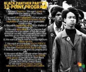 Black-Panther-Partys-10-Point-Program-graphic-300x251, Black and Brown community control of the police: Organize or die!, Local News & Views 