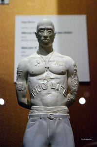 OMCAs-RESPECT-Hip-Hop-Style-and-Wisdom-Nijel-Binns-Tupac-Maquette-032418-by-Eric-Murphy-199x300, Wanda’s Picks April 2018, Culture Currents 