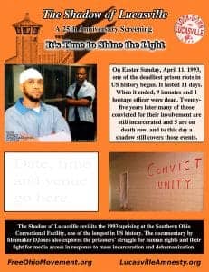 The-Shadow-of-Lucasville-flier-for-screening-0418-web-231x300, Lucasville Rebellion, longest prison ‘riot’ in history, began 25 years ago, on April 11, 1993, Abolition Now! 