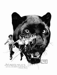 Young-Panthers-on-the-March-art-by-Kevin-Rashid-Johnson-web-229x300, Back to Red Onion State Prison: Rashid’s return to the original scene of criminal abuse, Abolition Now! 