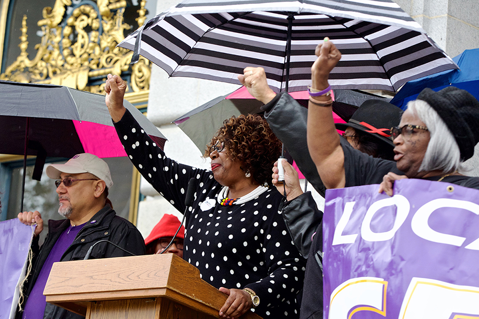 Phelicia-Jones-SEIU-Local-1021-condemn-racism-in-City-employment-112718-by-Kevin-N.-Hume-SF-Examiner, On MLK Jr. Day, SF city workers demand the firing of HR Director Micki Callahan for racial discrimination, Local News & Views 