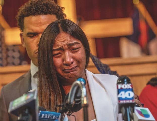 Salena-Manni-mother-of-Stephon-Clark’s-two-sons-gives-tearful-statement-after-DA-refuses-to-charge-killer-cops-030219-by-Russell-Stiger-CBM, Stephon Clark’s family: A ‘shameful legacy’ of cops killing Black men and getting off, News & Views 