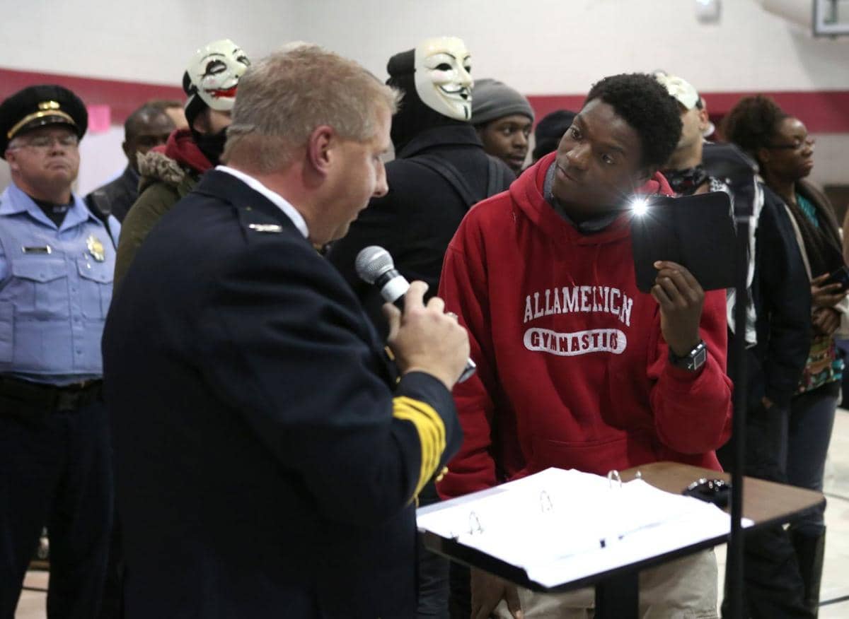 Ferguson-Commission-mtg-St.-Louis-Police-Chief-Sam-Dotson-stared-down-and-recorded-by-Josh-Williams-120814-by-David-Carson-St.-Louis-Post-Dispatch, It’s not ‘try to get justice’ no more; we WILL get justice, Abolition Now! 